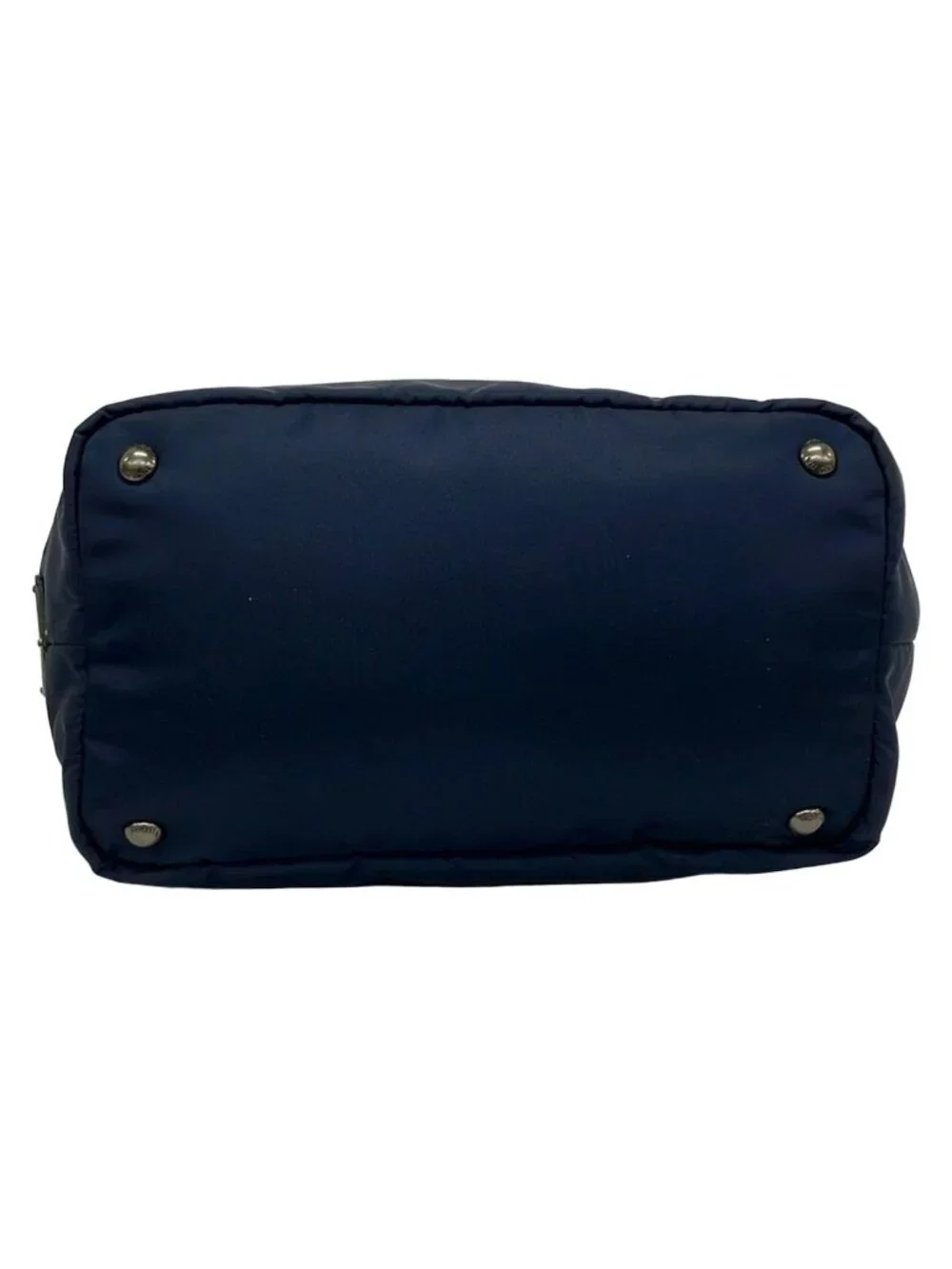 Prada Tote Tessuto Double Navy Black Leather